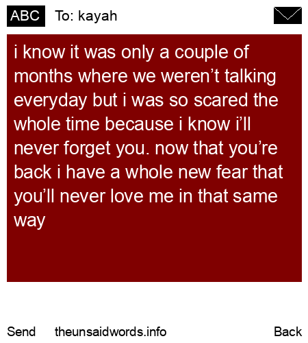 unsent message to kayah