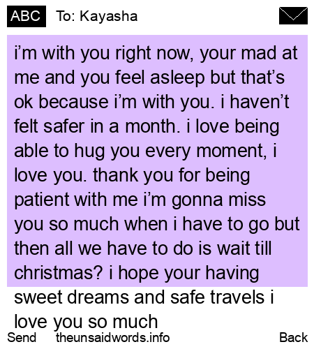 unsent message to Kayasha
