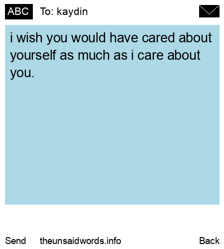 unsent message to kaydin