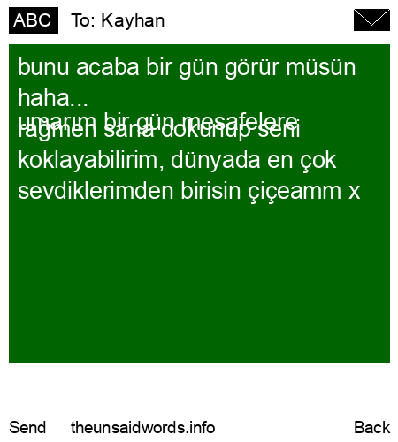 unsent message to Kayhan