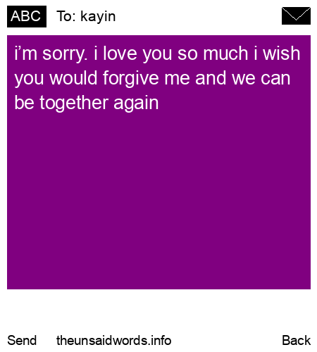 unsent message to kayin