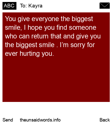 unsent message to Kayra