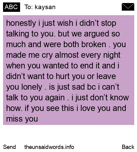 unsent message to kaysan
