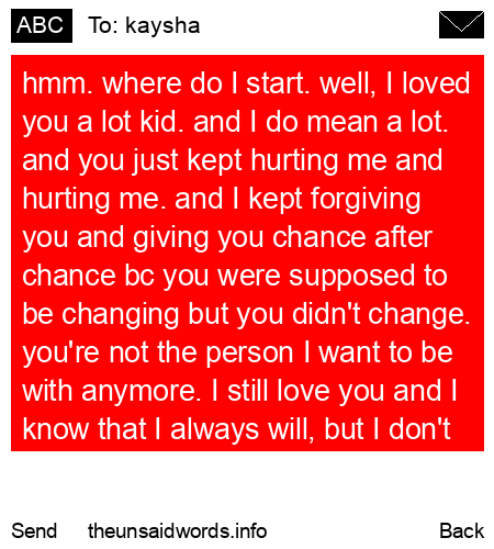 unsent message to kaysha