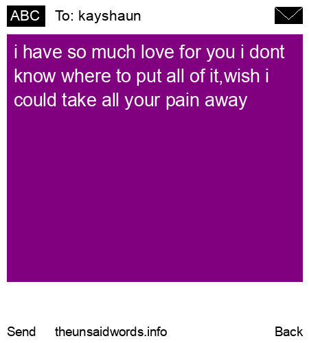 unsent message to kayshaun