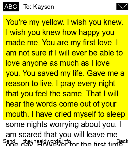 unsent message to Kayson