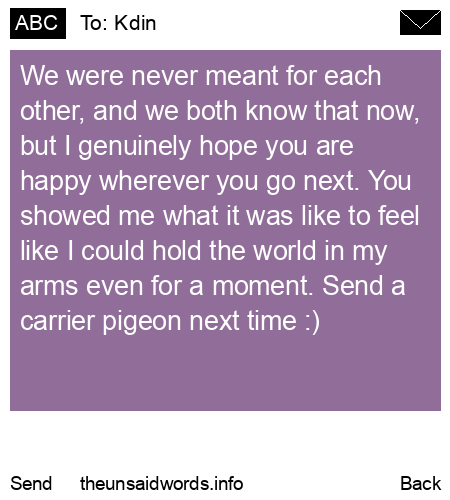 unsent message to Kdin