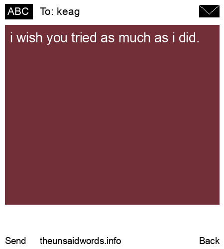 unsent message to keag