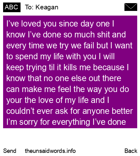 unsent message to Keagan