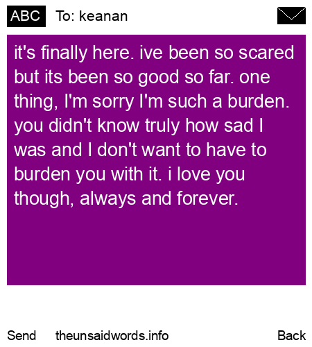unsent message to keanan