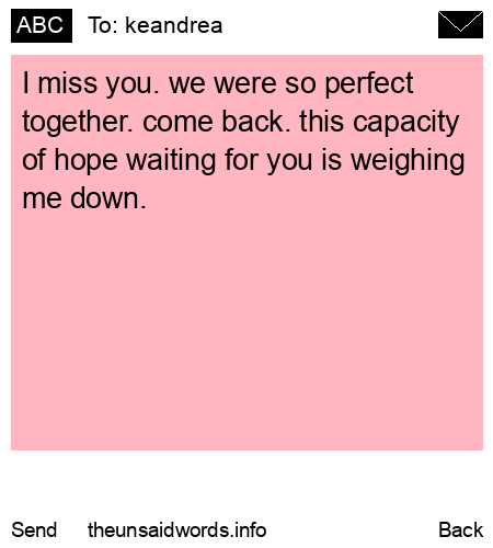 unsent message to keandrea