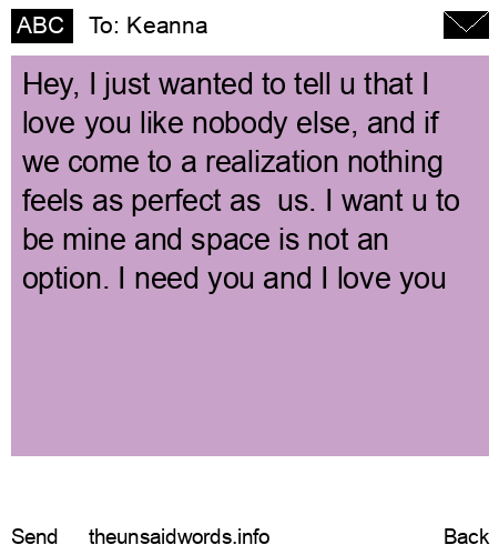 unsent message to Keanna