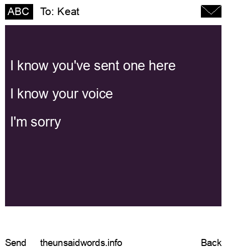 unsent message to Keat