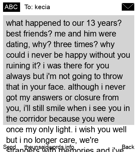 unsent message to kecia