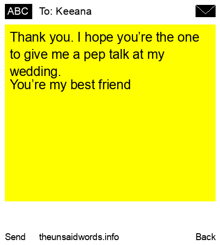 unsent message to Keeana