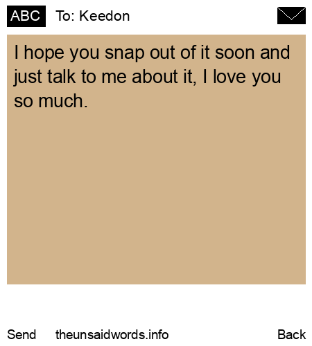 unsent message to Keedon
