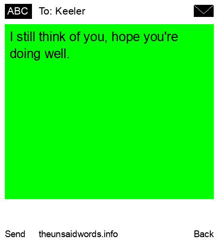 unsent message to Keeler