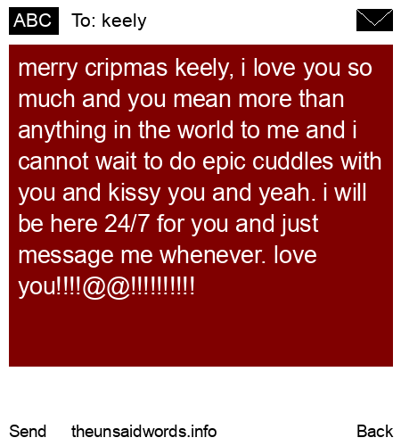 unsent message to keely