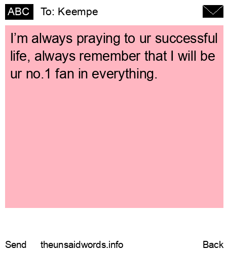 unsent message to Keempe