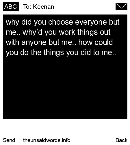 unsent message to Keenan