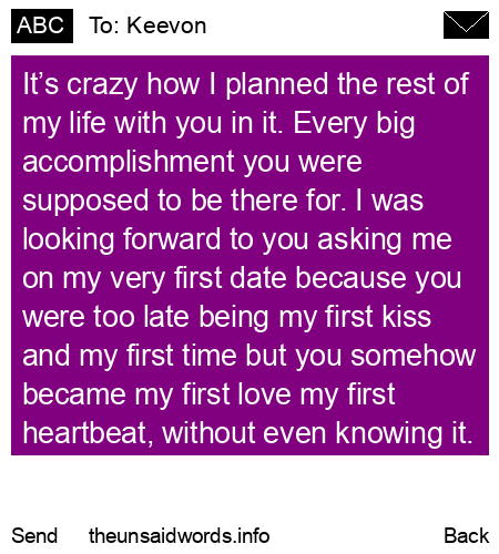 unsent message to Keevon