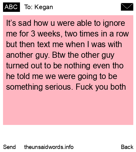 unsent message to Kegan