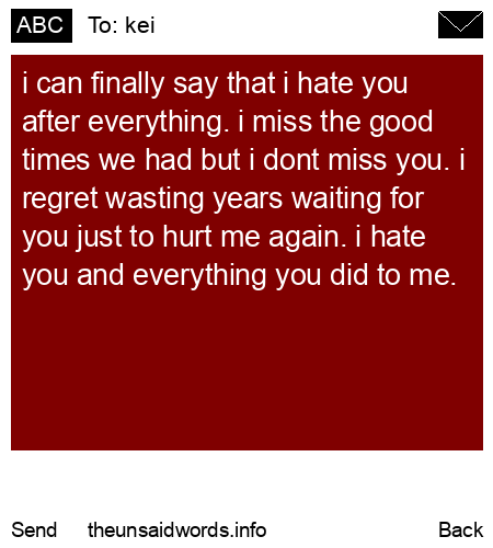 unsent message to kei