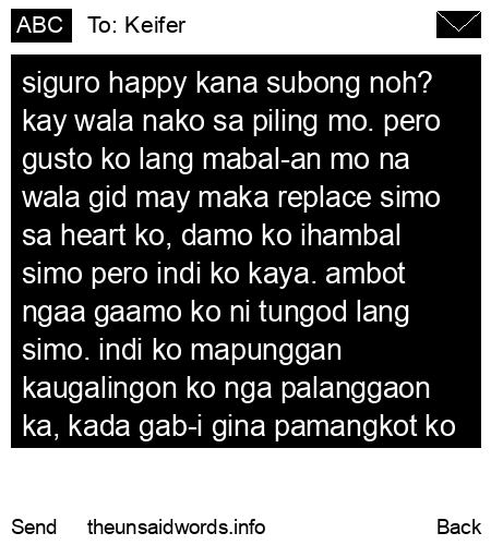unsent message to Keifer