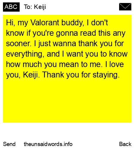 unsent message to Keiji