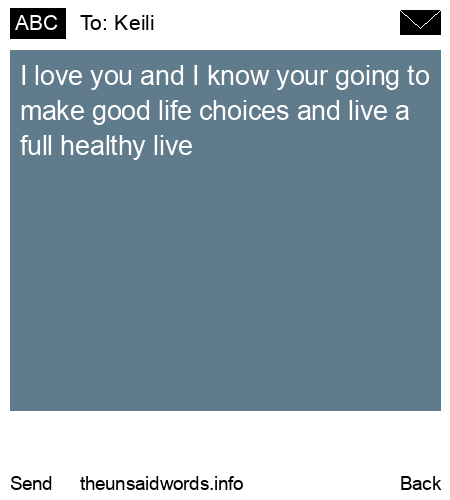 unsent message to Keili