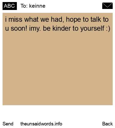 unsent message to keinne
