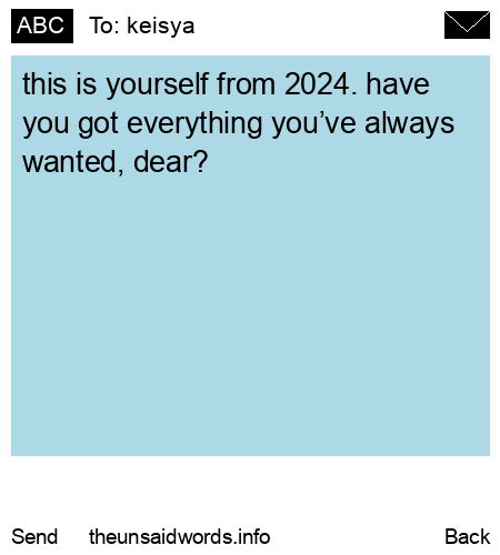 unsent message to keisya