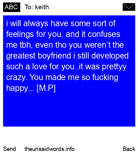 unsent message to keith