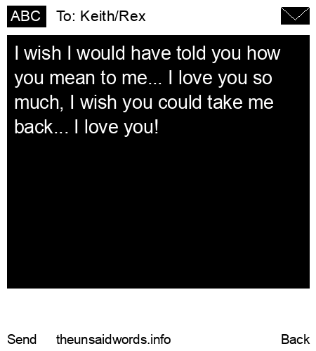 unsent message to Keith/Rex