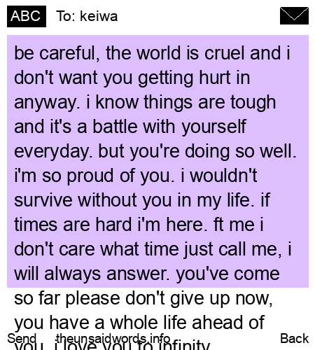 unsent message to keiwa