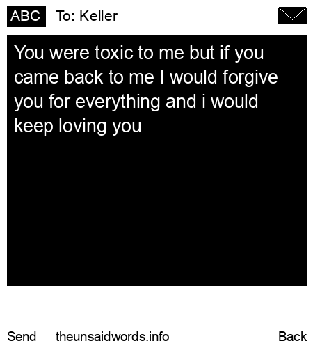 unsent message to Keller