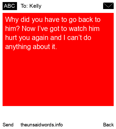unsent message to Kelly