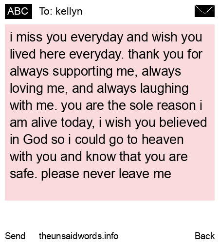 unsent message to kellyn