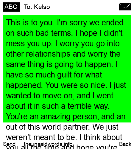unsent message to Kelso
