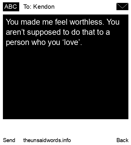 unsent message to Kendon