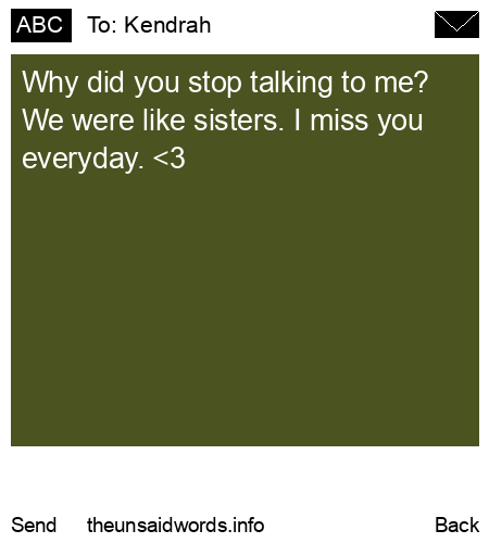 unsent message to Kendrah