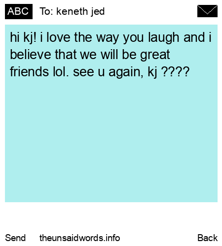 unsent message to keneth jed