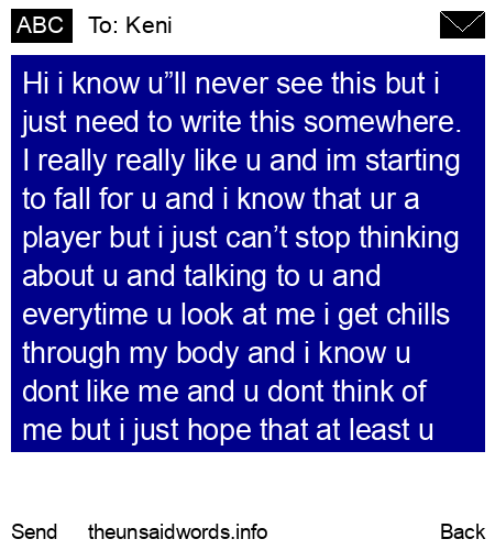 unsent message to Keni