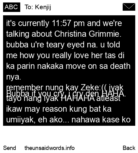unsent message to Kenjij
