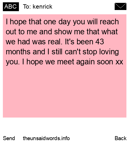 unsent message to kenrick
