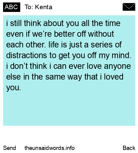 unsent message to Kenta