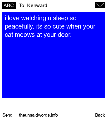 unsent message to Kenward