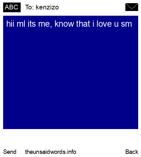 unsent message to kenzizo