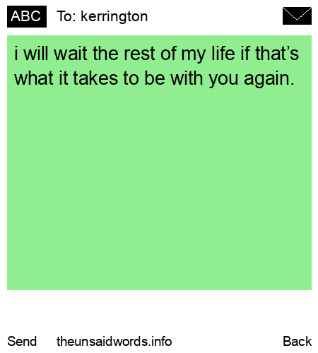 unsent message to kerrington