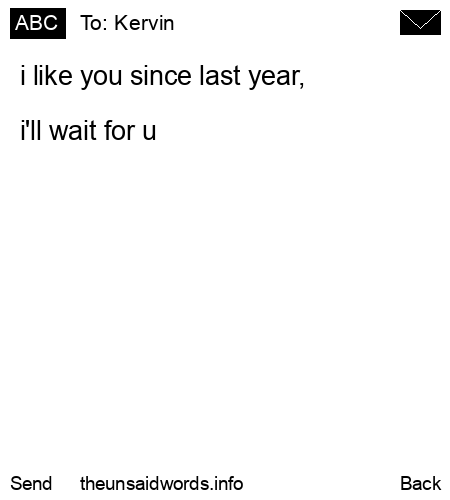 unsent message to Kervin